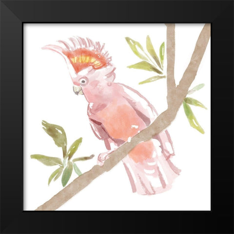 Tropical  Cockatoo Black Modern Wood Framed Art Print by Bannarot