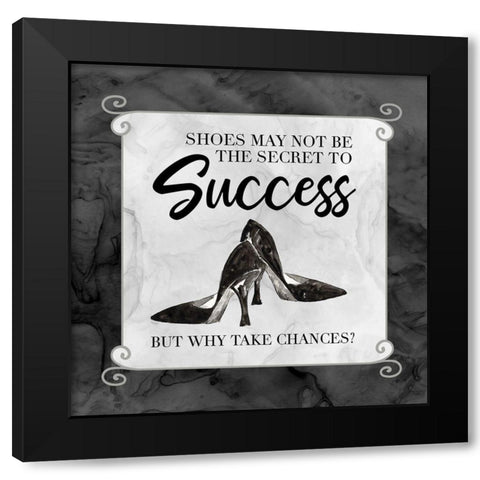 Fashion Humor I-Why Take Chances Black Modern Wood Framed Art Print by Reed, Tara