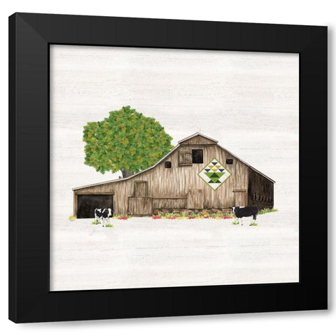 Spring and Summer Barn Quilt I Black Modern Wood Framed Art Print by Reed, Tara