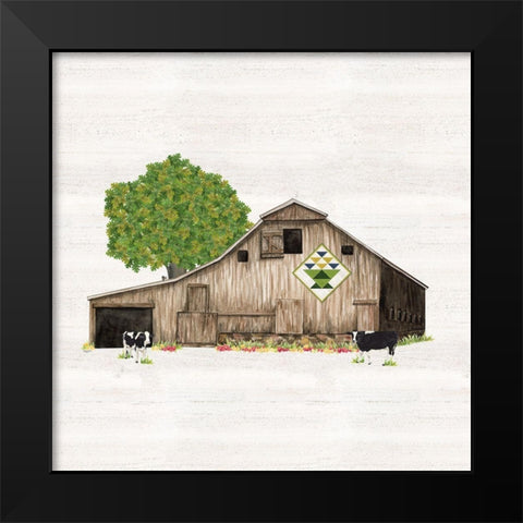 Spring and Summer Barn Quilt I Black Modern Wood Framed Art Print by Reed, Tara