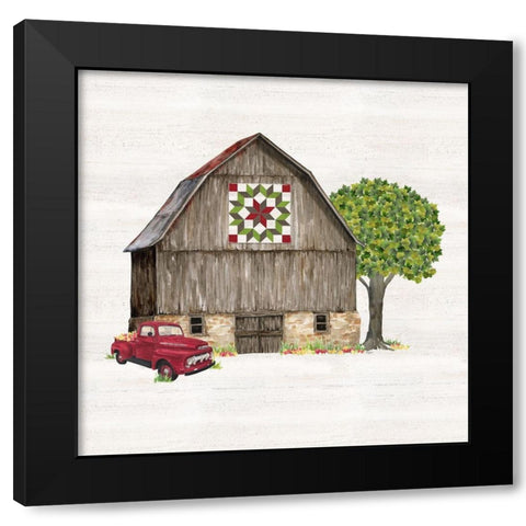 Spring and Summer Barn Quilt II Black Modern Wood Framed Art Print by Reed, Tara
