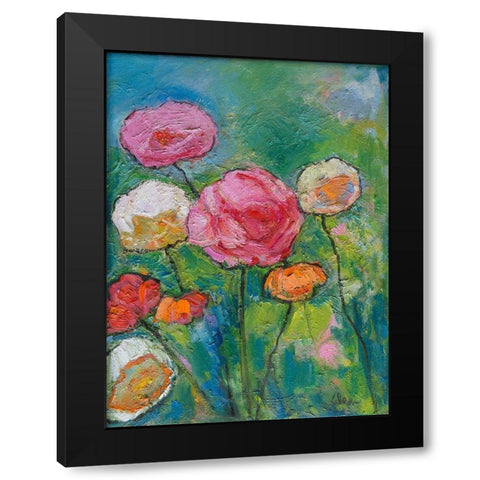 May Flowers Black Modern Wood Framed Art Print with Double Matting by Fine, Alexi