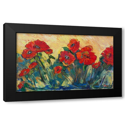 Flamboyant Poppies Black Modern Wood Framed Art Print with Double Matting by Fine, Alexi