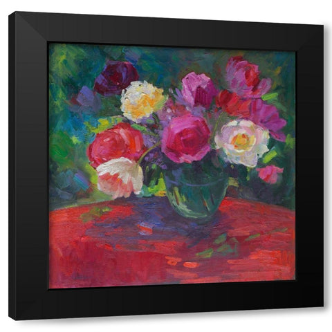 Petals and Passion Black Modern Wood Framed Art Print with Double Matting by Fine, Alexi