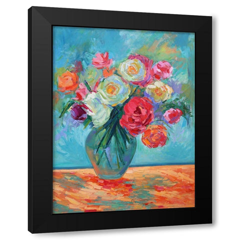 Petals and Persistence Black Modern Wood Framed Art Print by Fine, Alexi