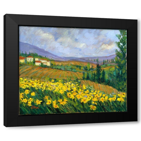 Field of Yellow Black Modern Wood Framed Art Print by Fine, Alexi