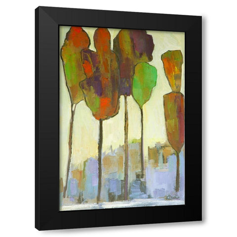 African Forest Black Modern Wood Framed Art Print by Fine, Alexi
