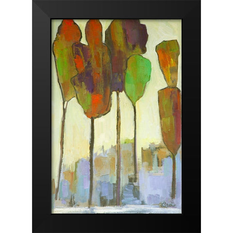 African Forest Black Modern Wood Framed Art Print by Fine, Alexi