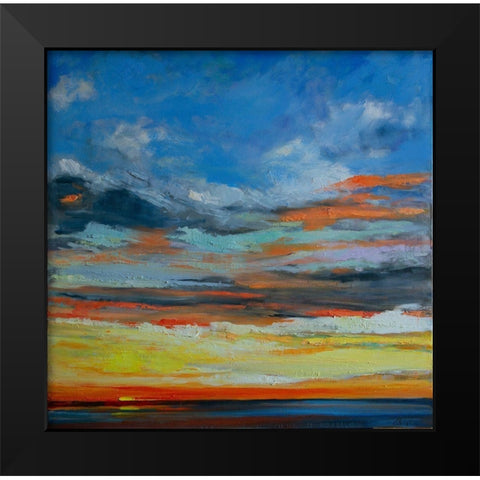 Hermosa Beach Sunset Black Modern Wood Framed Art Print by Fine, Alexi