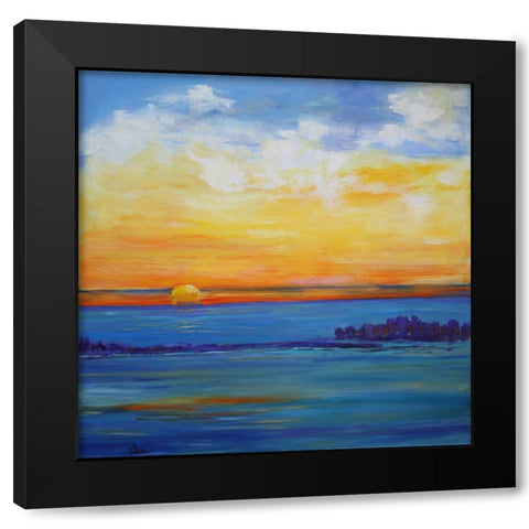 Independence Day Sunset Black Modern Wood Framed Art Print by Fine, Alexi