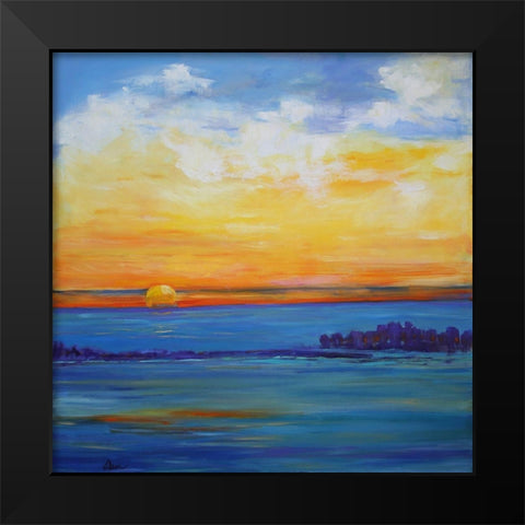 Independence Day Sunset Black Modern Wood Framed Art Print by Fine, Alexi