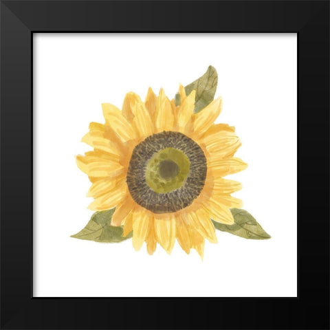 Single  Sunflower I Black Modern Wood Framed Art Print by Bannarot