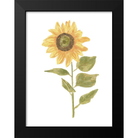 Single  Sunflower portrait II Black Modern Wood Framed Art Print by Bannarot