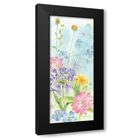 Wildflower Mix vertical I Black Modern Wood Framed Art Print with Double Matting by Coulter, Cynthia