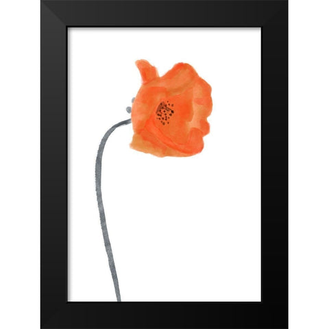 Solo  Poppy Red I Black Modern Wood Framed Art Print by Bannarot