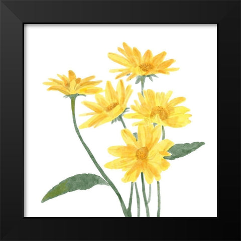 Wildflower  Group I Black Modern Wood Framed Art Print by Bannarot