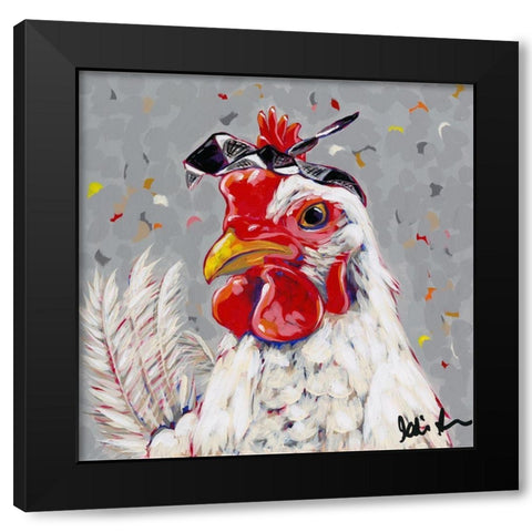 Farm  Pop-Rosie Black Modern Wood Framed Art Print with Double Matting by Augustine, Jodi