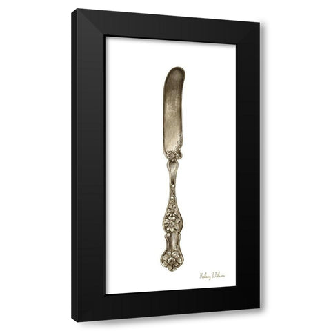 Vintage  Tableware II-Knife Black Modern Wood Framed Art Print with Double Matting by Wilson, Kelsey