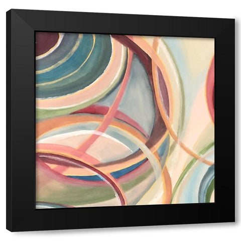 Overlapping  Rings I Black Modern Wood Framed Art Print with Double Matting by Lee C