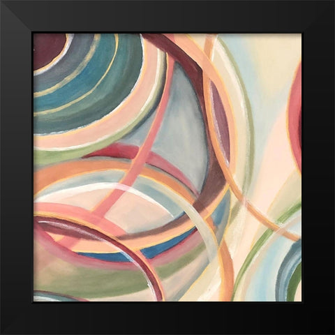 Overlapping  Rings I Black Modern Wood Framed Art Print by Lee C