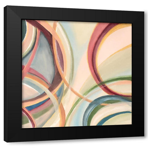 Overlapping  Rings II Black Modern Wood Framed Art Print by Lee C