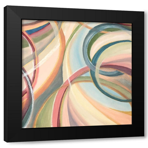 Overlapping  Rings III Black Modern Wood Framed Art Print by Lee C