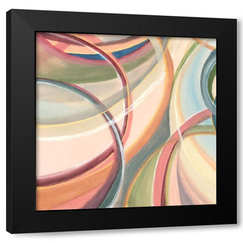 Overlapping  Rings IV Black Modern Wood Framed Art Print by Lee C