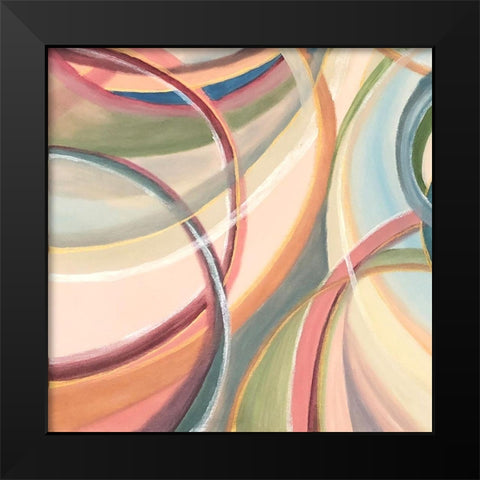 Overlapping  Rings IV Black Modern Wood Framed Art Print by Lee C