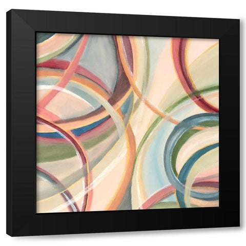 Overlapping  Rings V Black Modern Wood Framed Art Print by Lee C