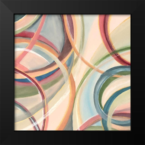 Overlapping  Rings V Black Modern Wood Framed Art Print by Lee C