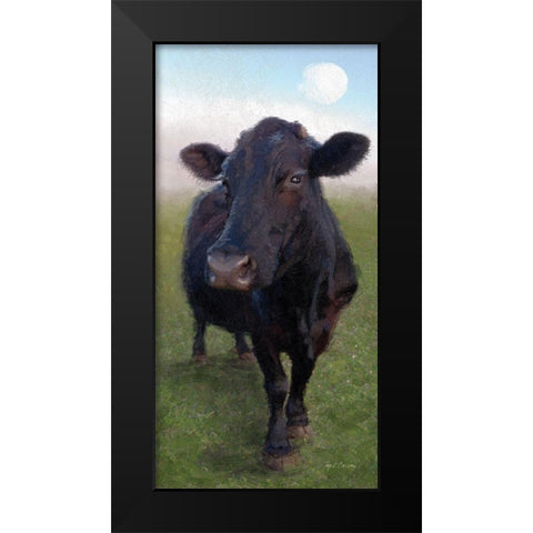 Funky  Cow II Black Modern Wood Framed Art Print by Cusson, Marie Elaine
