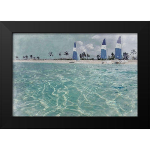 Beach  Scene II Black Modern Wood Framed Art Print by Cusson, Marie Elaine