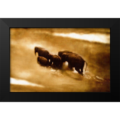 The  Crossing Black Modern Wood Framed Art Print by Bay, Noah