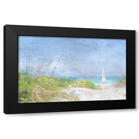 Solitary  Yacht Black Modern Wood Framed Art Print by Bay, Noah