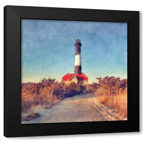 Fire  Island Light Black Modern Wood Framed Art Print by Bay, Noah