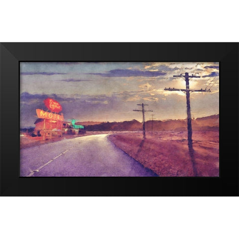 Last  Motel Black Modern Wood Framed Art Print by Bay, Noah