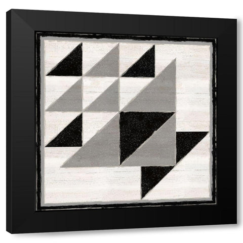 Black  and White Quilt Block VIII Black Modern Wood Framed Art Print by Reed, Tara
