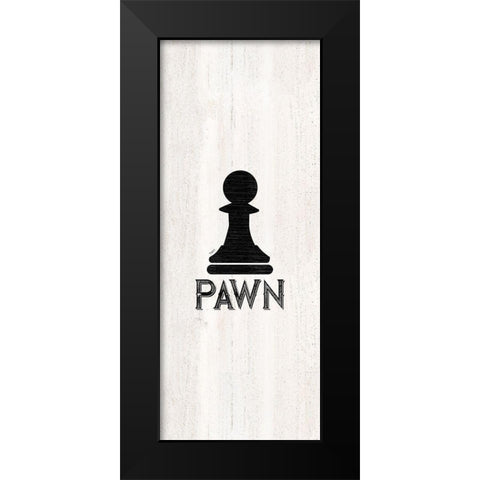 Chess Piece vertical VI-Pawn Black Modern Wood Framed Art Print by Reed, Tara