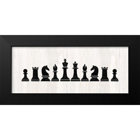 Chess Piece panel Black Modern Wood Framed Art Print by Reed, Tara