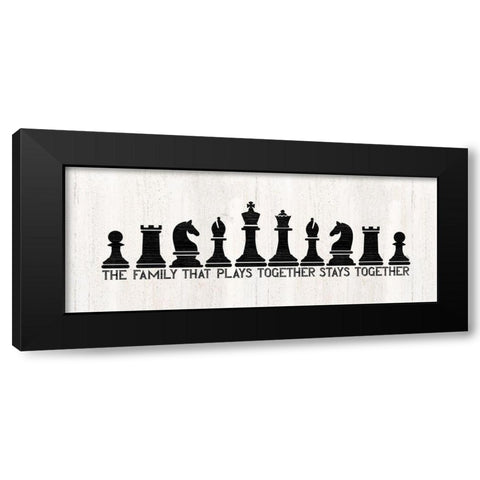 Chess Sentiment panel-Family Black Modern Wood Framed Art Print with Double Matting by Reed, Tara