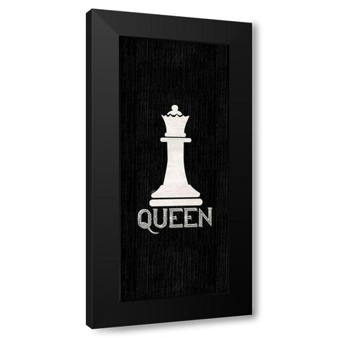 Chess Piece vertical black II-Queen Black Modern Wood Framed Art Print by Reed, Tara