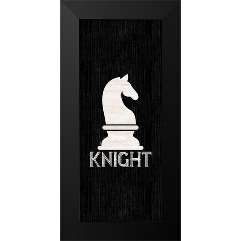 Chess Piece vertical black IV-Knight Black Modern Wood Framed Art Print by Reed, Tara