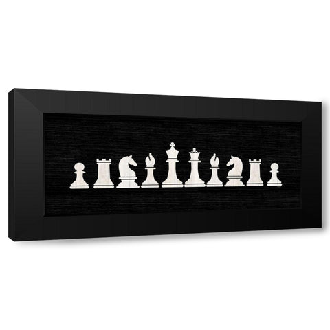 Chess Piece panel black Black Modern Wood Framed Art Print with Double Matting by Reed, Tara