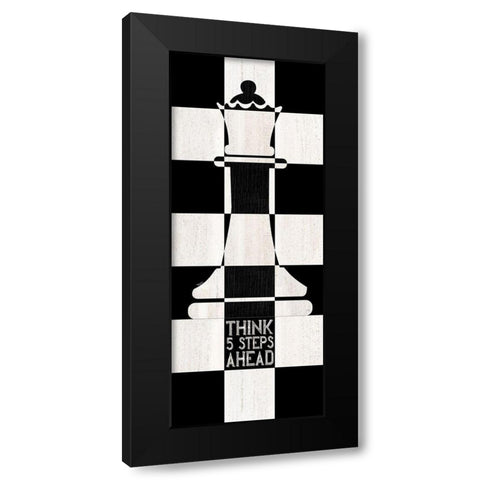 Chessboard Sentiment vertical II-Five Steps Black Modern Wood Framed Art Print with Double Matting by Reed, Tara