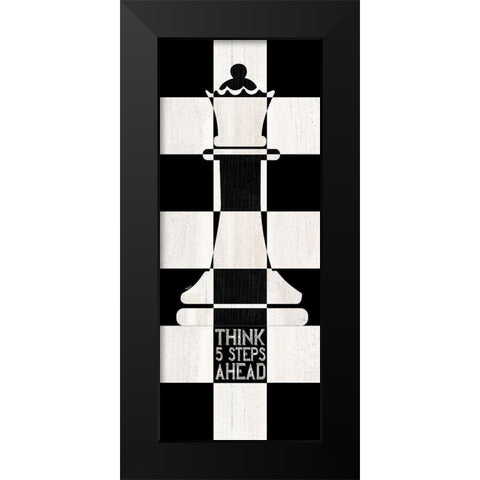 Chessboard Sentiment vertical II-Five Steps Black Modern Wood Framed Art Print by Reed, Tara