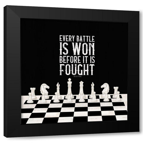 Rather be Playing Chess I-Every Battle Black Modern Wood Framed Art Print by Reed, Tara