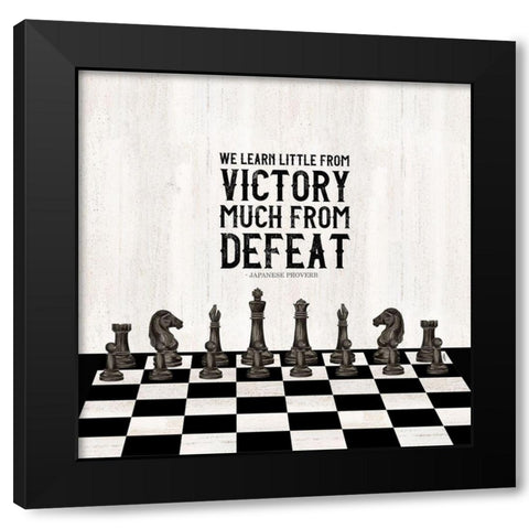 Rather be Playing Chess II-Learn More Black Modern Wood Framed Art Print by Reed, Tara