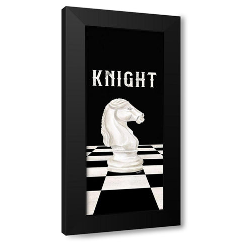Rather be Playing Chess Pieces white panel III-Knight Black Modern Wood Framed Art Print by Reed, Tara
