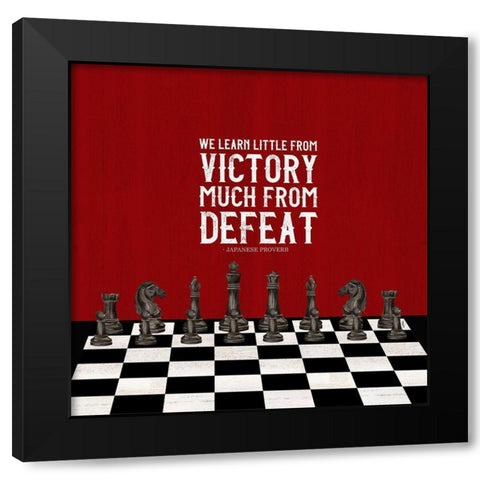 Rather be Playing Chess red II-Learn More Black Modern Wood Framed Art Print with Double Matting by Reed, Tara