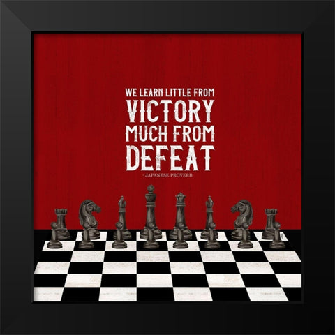 Rather be Playing Chess red II-Learn More Black Modern Wood Framed Art Print by Reed, Tara